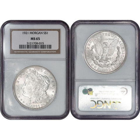1921 Morgan Dollar - NGC MS 65 - Gem Brilliant Uncirculated