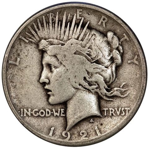 1921 High Relief Peace Dollar - Very Good+