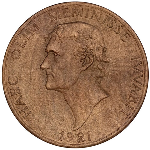 1921 Centenary of the Foundation of the University of Virginia Bronze Medal - Uncirculated
