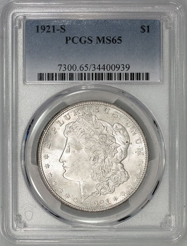 1921-S Morgan Dollar - PCGS MS 65 - Gem Brilliant Uncirculated