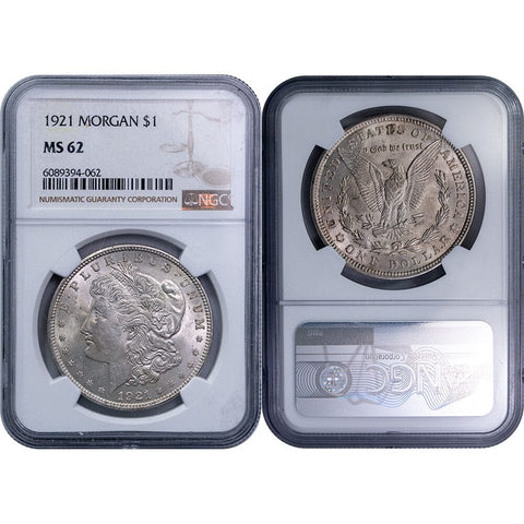 1921  Morgan Dollar - NGC MS 62 - Choice Brilliant Uncirculated