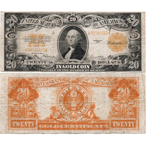 1922 $20 Gold Certificate Speelman/White Fr. 1187 - Fine