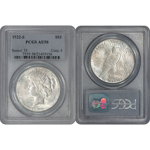 1923-S Peace Dollar - PCGS AU 58 - Choice About Uncirculated
