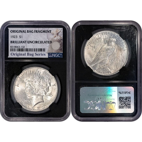 1922 Peace Dollar - NGC Brilliant Uncirculated Original Bag Fragment