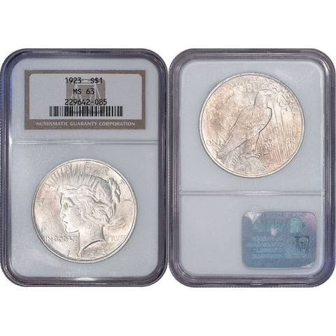1923 Peace Dollar - NGC MS 63 - Choice Brilliant Uncirculated