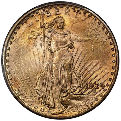 1924 $20 Saint Gauden's Double Eagle Gold Coin - PCGS MS 62