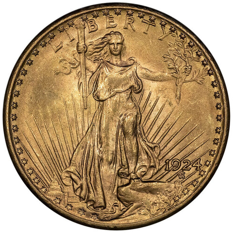 1924 $20 Saint Gauden's Gold Double Eagle - Choice About Uncirculated