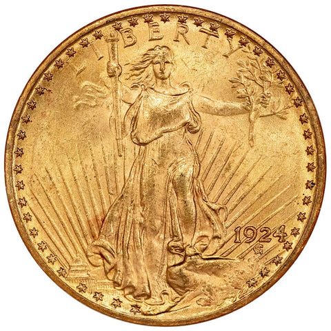 1924 $20 Saint Gaudens Double Eagle Gold Coin - NGC MS 63 - Choice Uncirculated