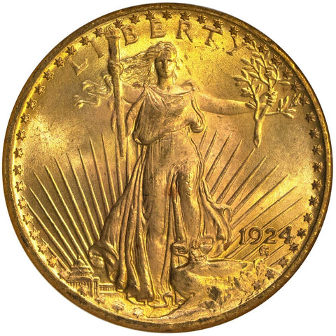 1924 $20 Saint Gauden's Gold Double Eagle - NGC MS 65 - Gem Brilliant Uncirculated