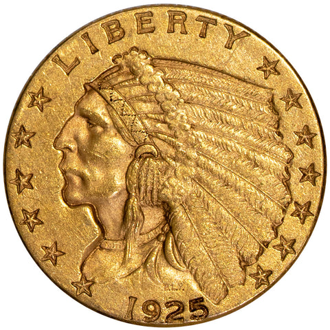 1925-D $2.5 Indian Quarter Eagle Gold Coin - About Uncirculated