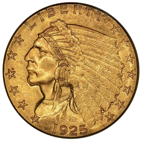 1925-D $2.5 Indian Gold Coin - About Uncirculated