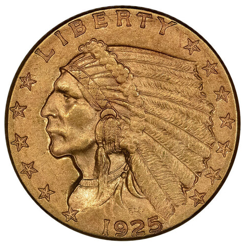 1925-D $2.5 Indian Gold Coin - About Uncirculated