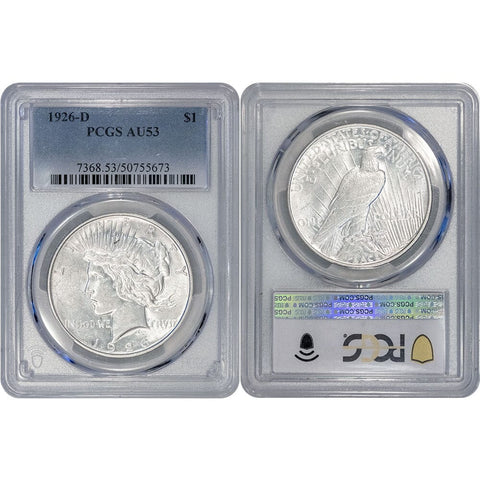 1926-D Peace Dollar - NGC AU 53 - About Uncirculated
