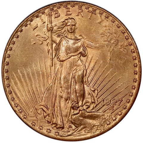 1927 $20 Saint Gaudens Double Eagle Gold Coin - PCGS MS 66 - Gem Uncirculated+