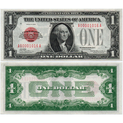 1928 $1 Legal Tender Note Fr. 1500 - Crisp Uncirculated - Low Serial