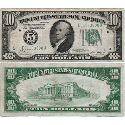 1928 $10 Federal Reserve Note Richmond District Fr. 2000-E - Very Fine