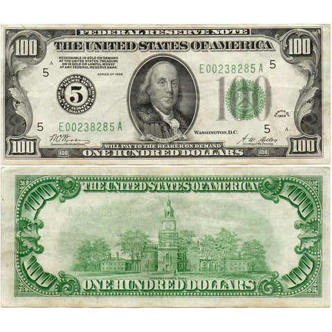 1928 $100 Federal Reserve Note Richmond District Fr. 2150-E - Very Fine+