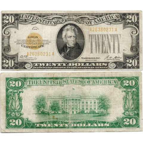 1928 $20 Small-Size Gold Certificate Fr. 2402 - Very Fine