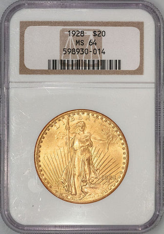 1928 $20 Saint Gauden's Double Eagle - NGC MS 63