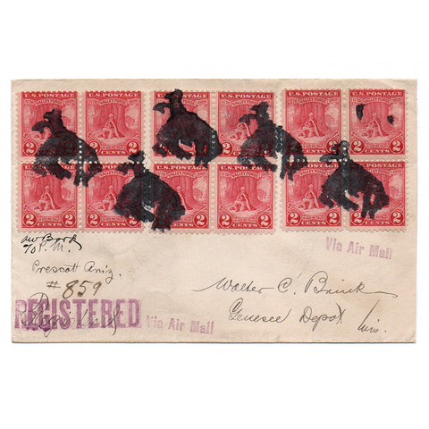 1928 Prescott AZ Bucking Bronco Fancy Cancel L&dW 942 Registered Cover Valley Forge