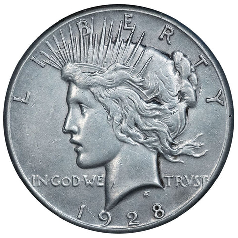 1928 Peace Dollar - Extremely Fine Details (cleaned)