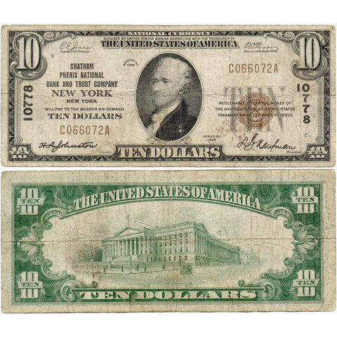 1929 T.1 $10 Chatham-Phenix NB & Trust Company Ch. 10778 - Fine