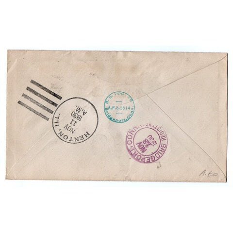 1930 Stuart FL Fancy Cancel Registered Cover C M Loy Signed Anchor Shield Foster