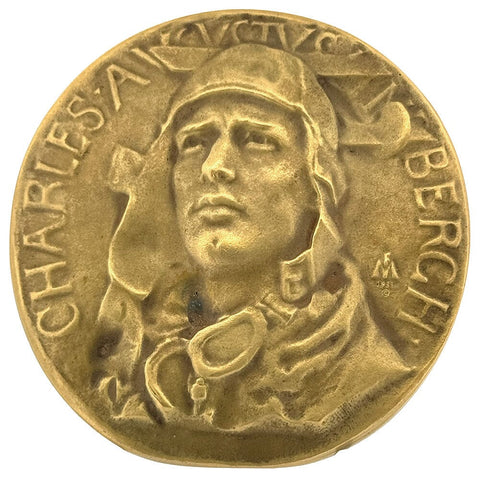 1931 Society of Medalist 4th Edition Lindbergh Medal 70mm Gilt Bronze - Uncirculated