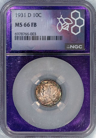1931-D Mercury Dime - NGC MS 66 FB - Gem Uncirculated Full Bands