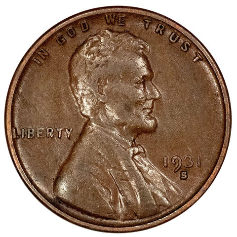 1931-S Lincoln Wheat Cent - Very Fine - Semi-Key Date