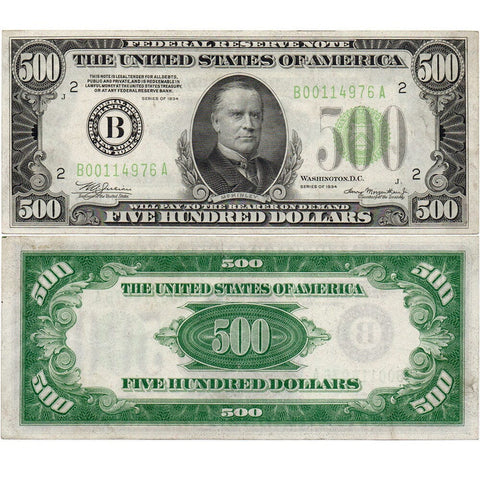 1934 $500 Federal Reserve Note, New York District - Fr. 2201-B - Extremely Fine