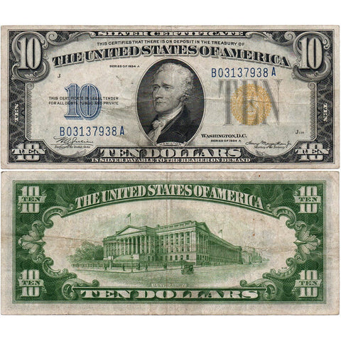 1934-A $10 North Africa Emergency Issue Silver Certificate Fr. 2309 - Very Fine