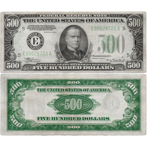 1934-A $500 Federal Reserve Note, Richmond District - Fr. 2202-E - Crisp Very Fine