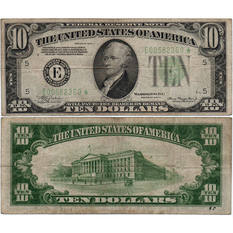 1934-A $10 Federal Reserve Note Richmond District Fr. 2006-E* - Very Fine Detail