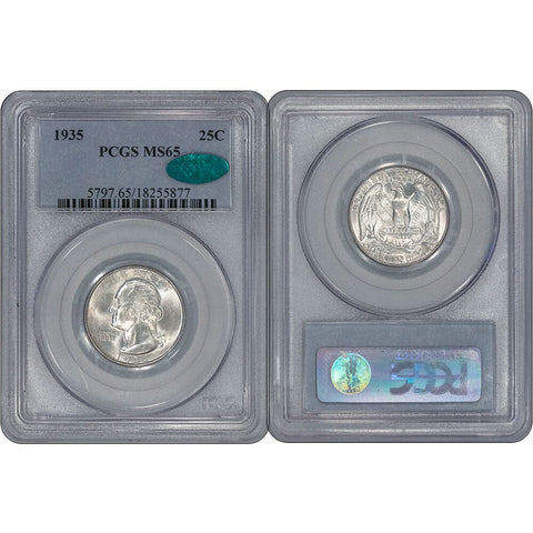 1935 Washington Quarter - PCGS MS 65 CAC - Gem Brilliant Uncirculated