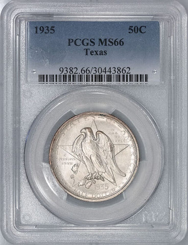 1935 Texas Independence Silver Commemorative Half Dollar - PCGS MS 66