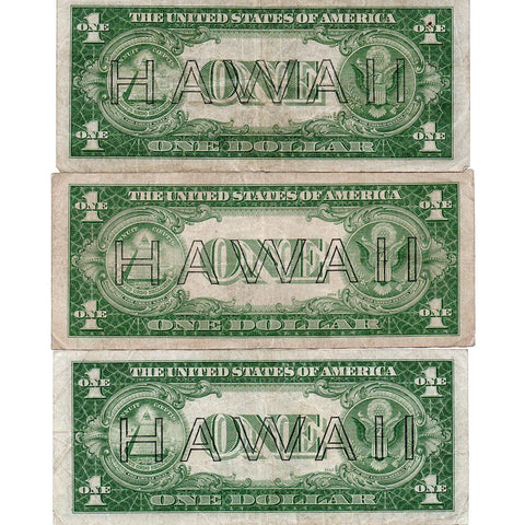 Special! 1935-A $1 Hawaii Emergency Issue Silver Certificates in Fine/Very Fine