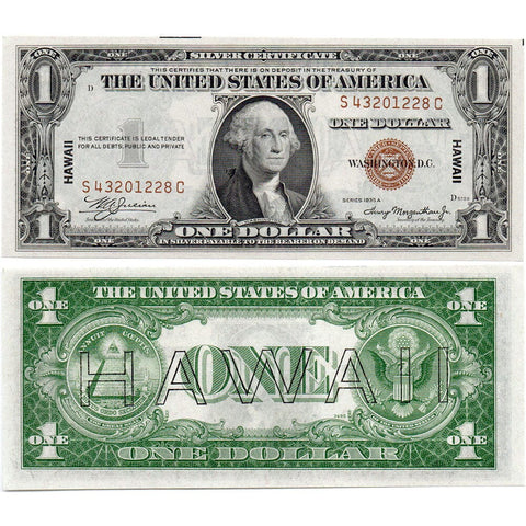 1935-A $1 Hawaii World War 2 Emergency Issue Silver Certificate Fr. 2300 - Crisp Uncirculated