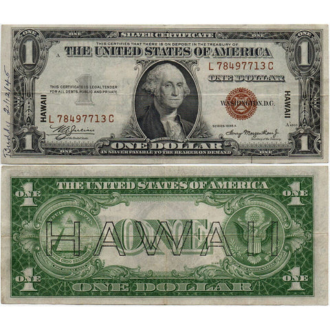 1935-A $1 Hawaii Emergency Issue Silver Certificate, FR. 2300 - Very Fine Details