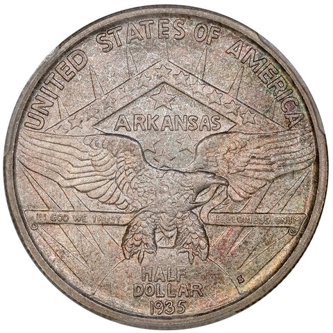 1935-S Arkansas Silver Commemorative Half Dollar - PCGS MS 66 CAC - Pretty!