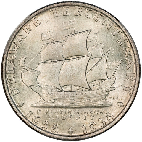 1936 Delaware Silver Commemorative Half Dollar - PCGS MS 67 CAC