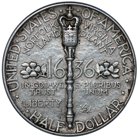 1936 Norfolk, Virginia Silver Commemorative Half Dollar - About Uncirculated