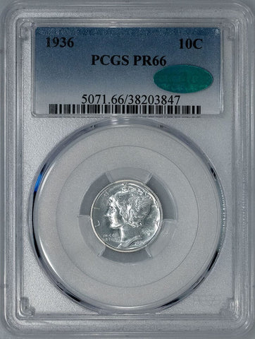 1936 Proof Mercury Dime - PCGS PR 66 CAC - Gem Proof+