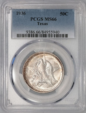 1936 Texas Independence Silver Commemorative Half Dollar - PCGS MS 66