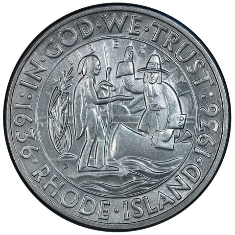 1936-D Rhode Island Silver Commemorative Half Dollar - Brilliant Uncirculated