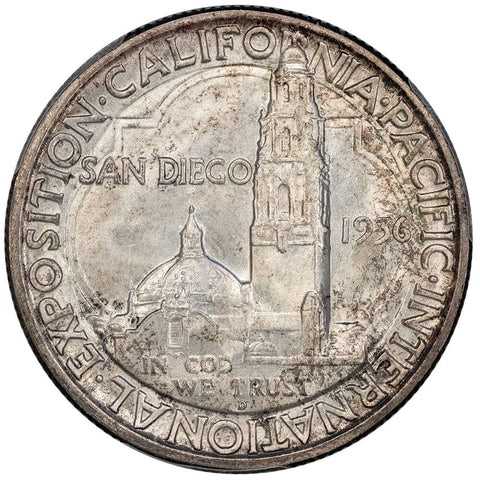 1936-D San Diego Silver Commemorative Half Dollar - PCGS MS 67 - Superb Gem