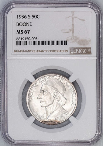 1936-S Daniel Boone Silver Commemorative Half Dollar - NGC MS 67