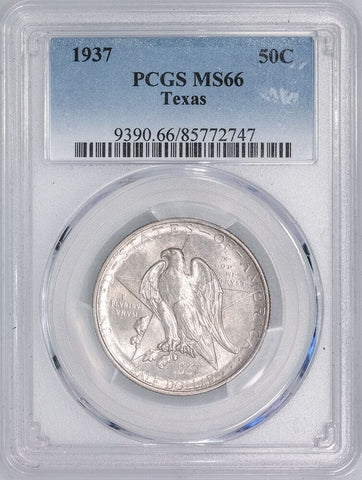 1937 Texas Independence Silver Commemorative Half Dollar - PCGS MS 66