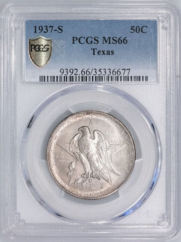 1937-S Texas Independence Silver Commemorative Half Dollar - PCGS MS 66