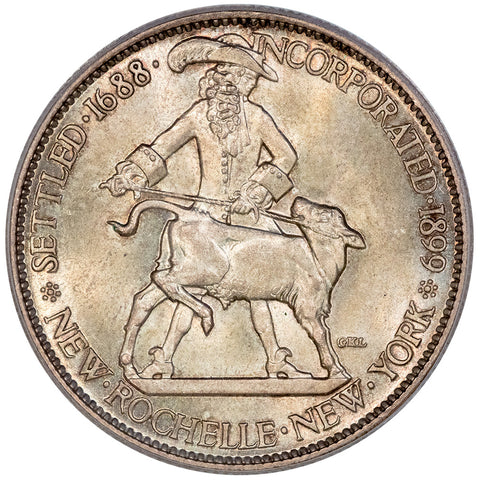 1938 New Rochelle Silver Commemorative Half Dollar - PCGS MS 66 CAC - Superior Gem